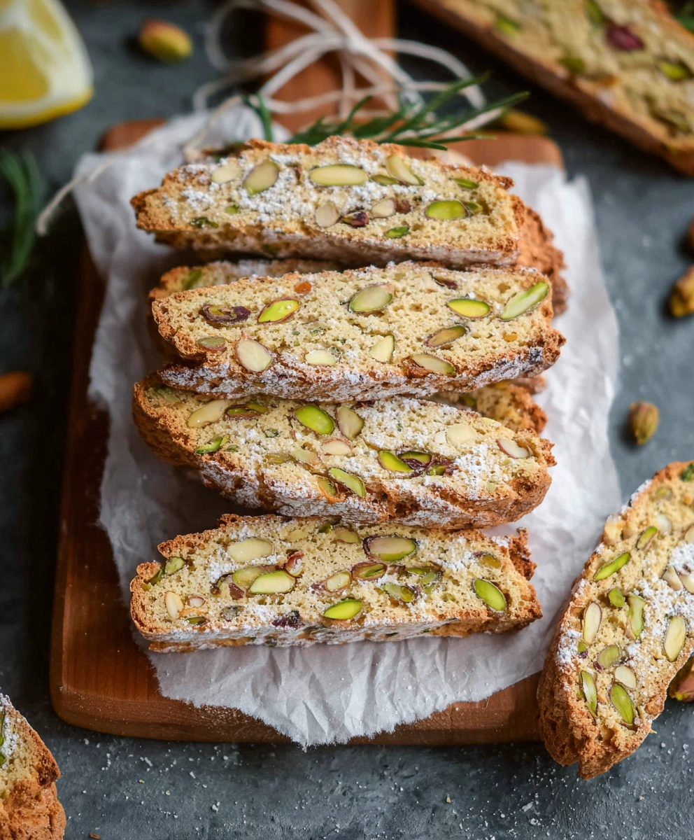 Pistachio, Lemon & Rosemary Biscotti