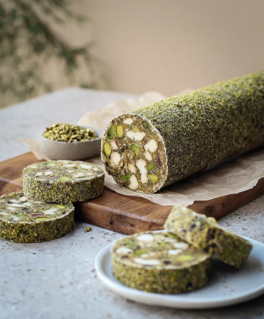 Pistachio Mosaiko No Bake Pistachio Salami