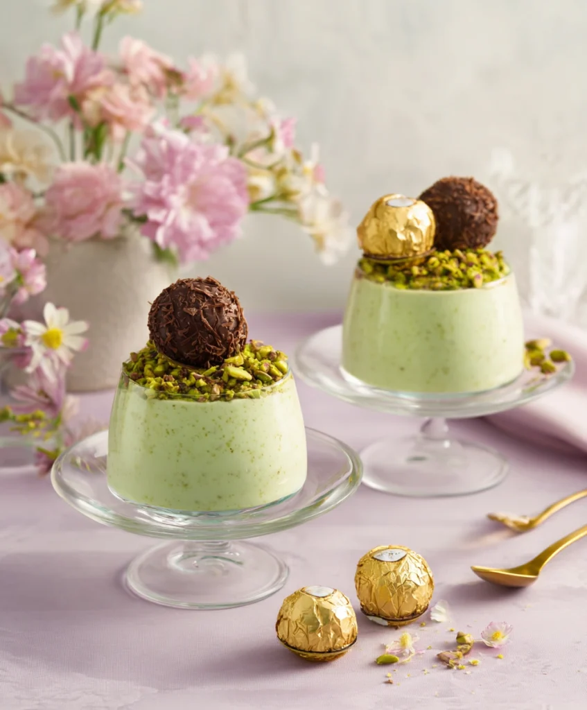 Pistachio Panna cotta Ferrero Rocher