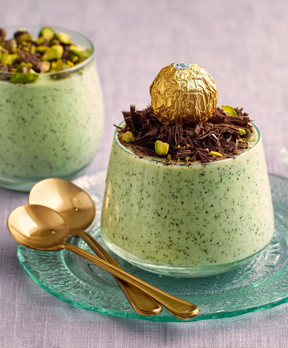 Pistachio Panna cotta Ferrero Rocher