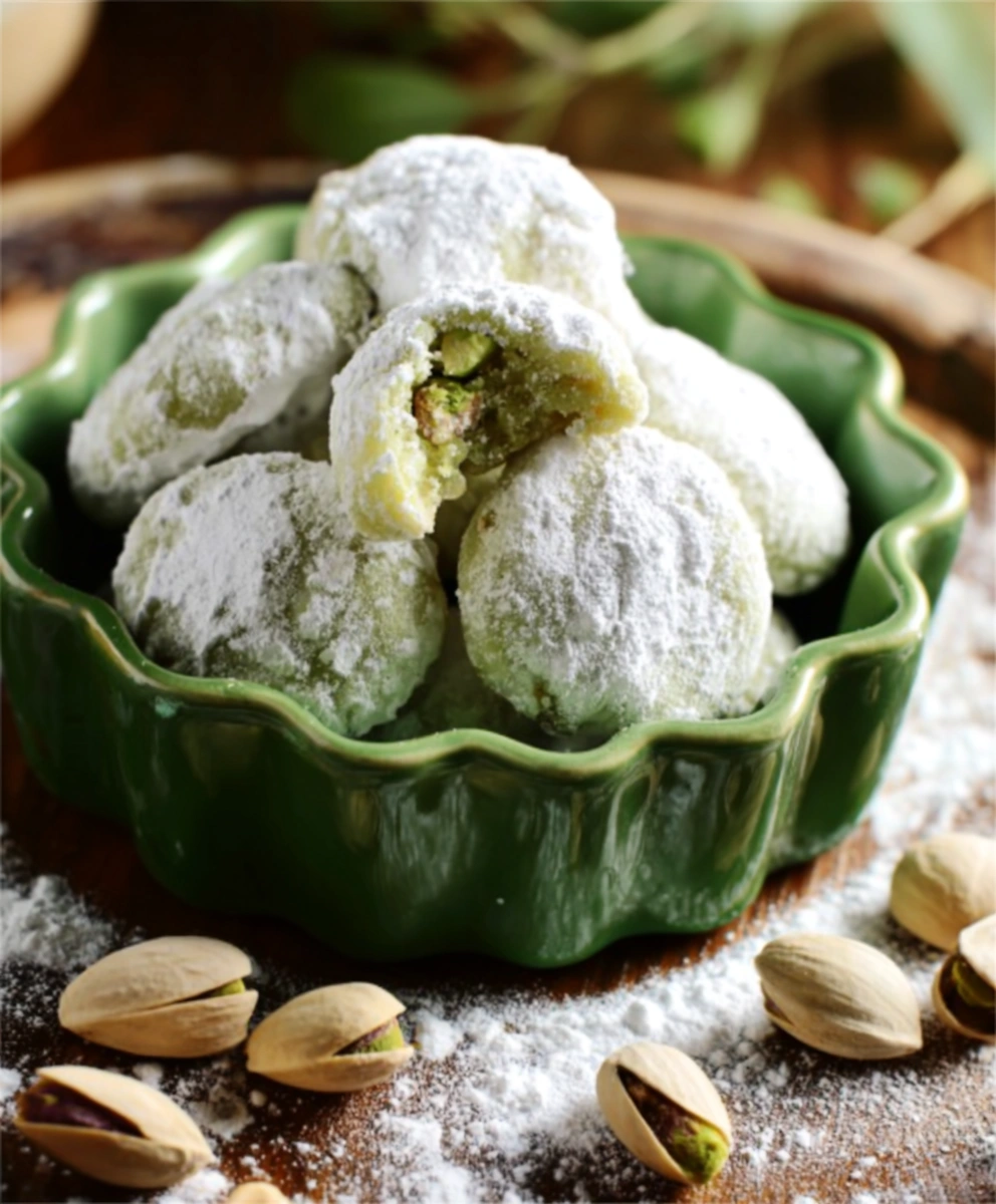 Pistachio Wedding Cookies
