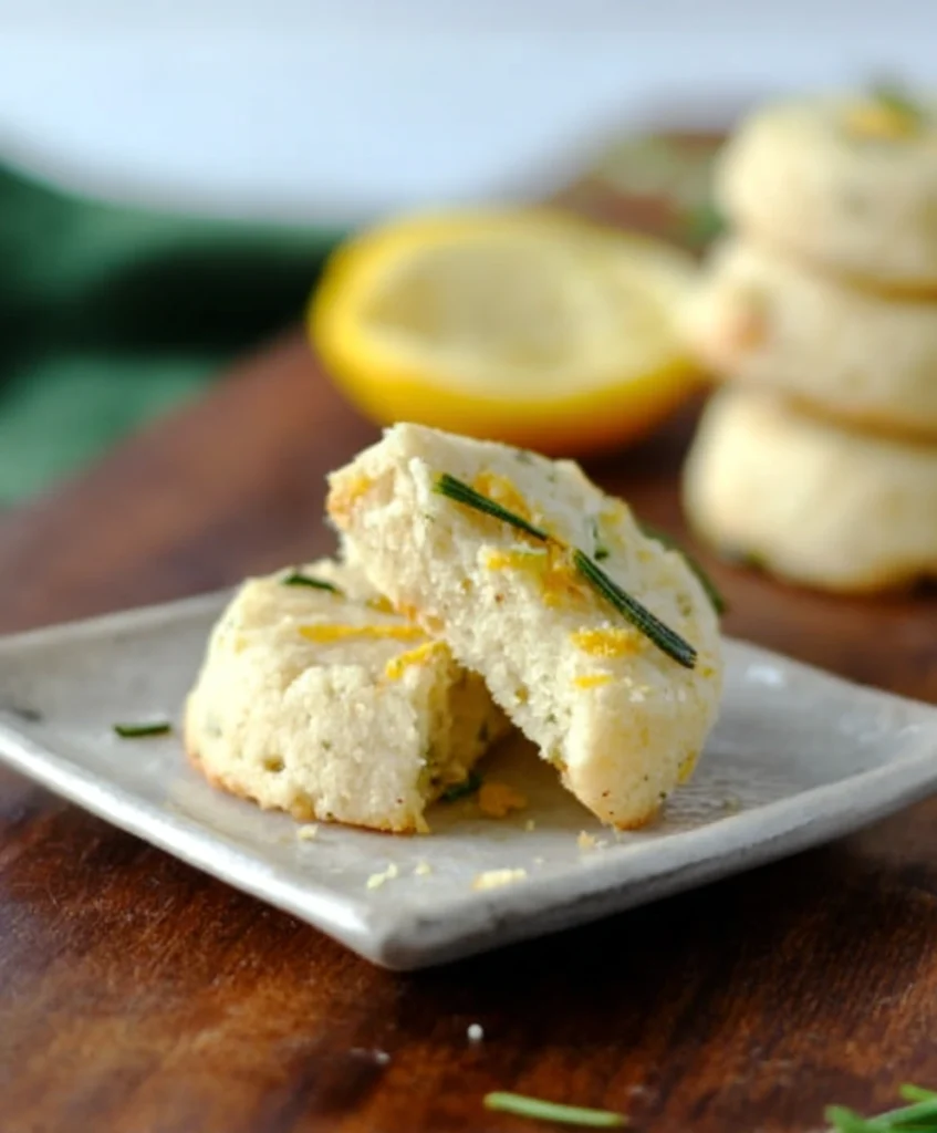 Rosemary Lemon Shortbread Cookies