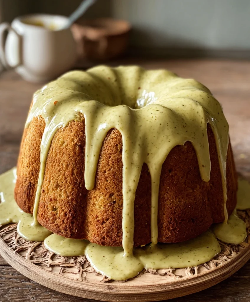 Soft and Moist Pistachio Marble Cake