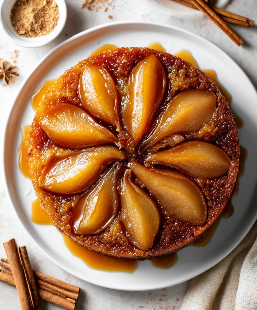 Spiced Pear Upside Down Cake
