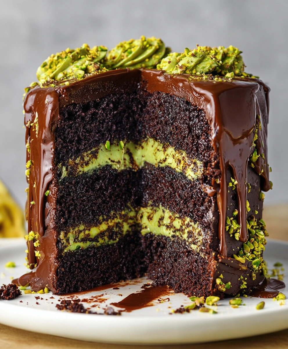 The Best Pistachio Chocolate Cake