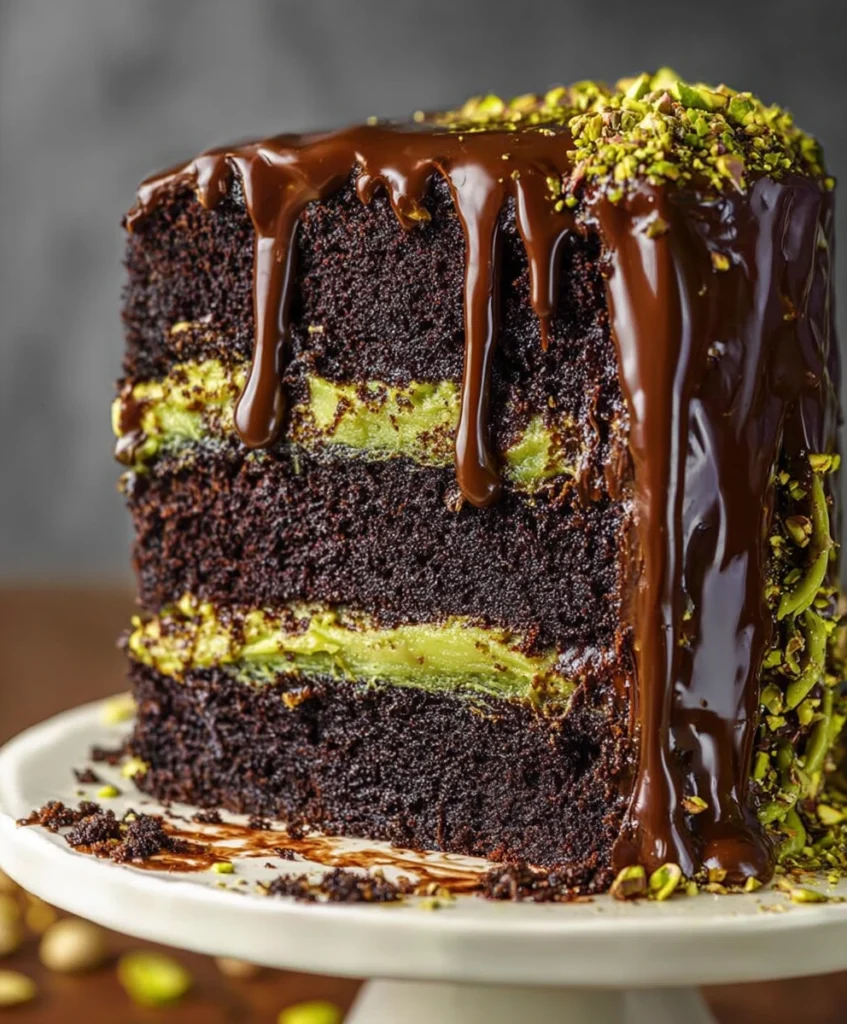 The Best Pistachio Chocolate Cake