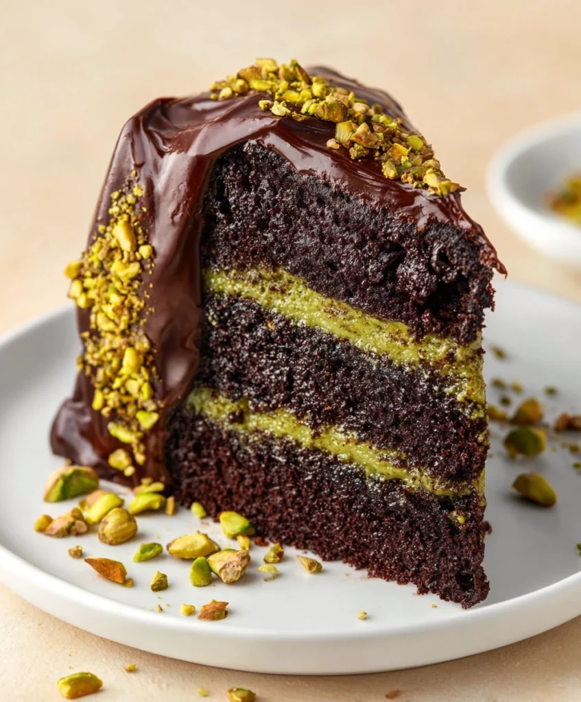 The Best Pistachio Chocolate Cake