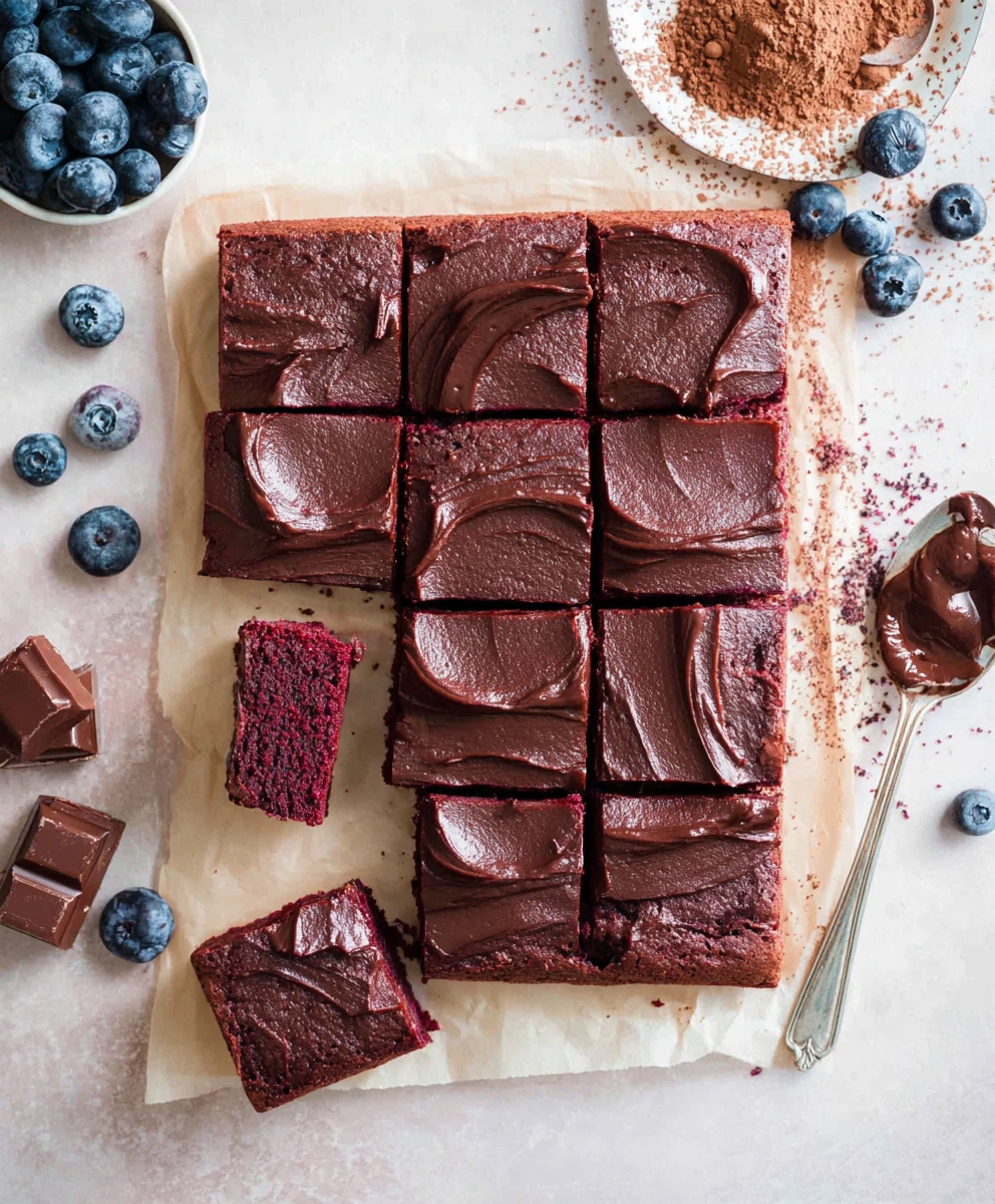 Vegan Beetroot Brownies with Chocolate Avocado Frosting