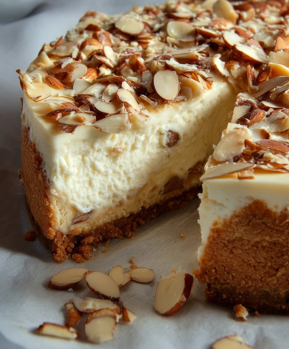 White Chocolate & Almond Amaretto Cheesecake
