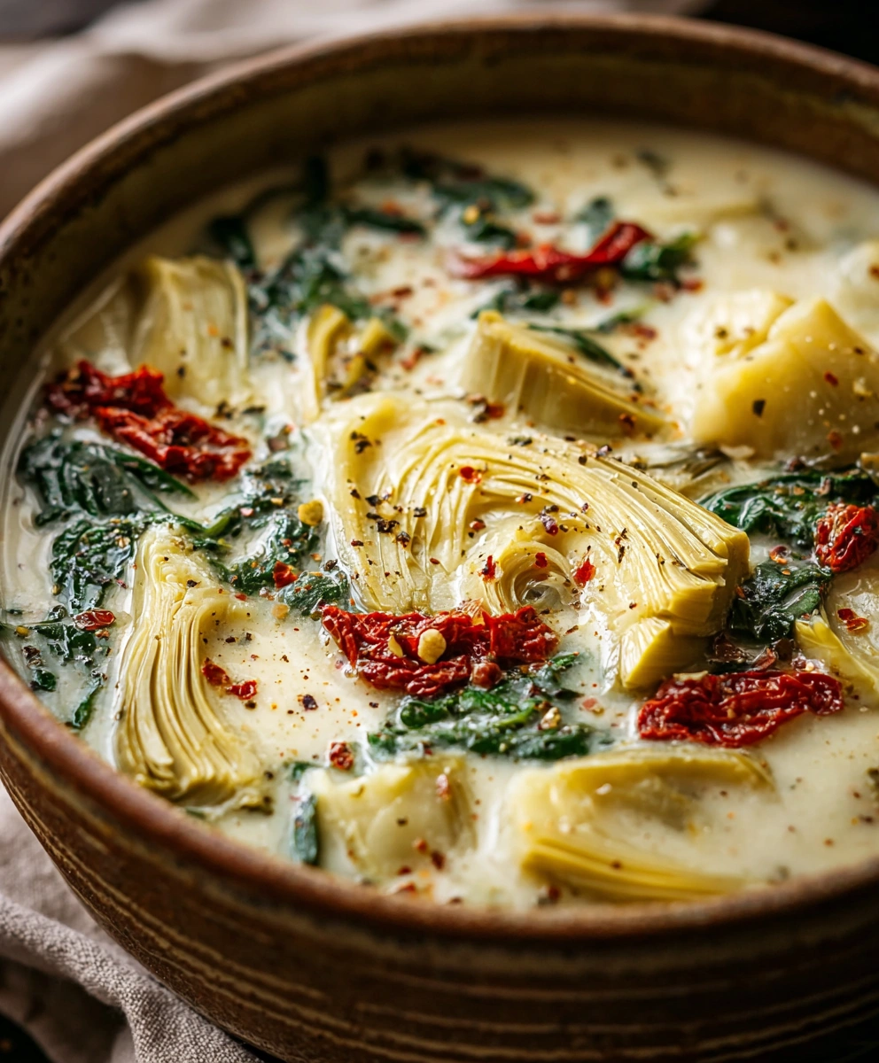 Lemony Tuscan Artichoke Soup