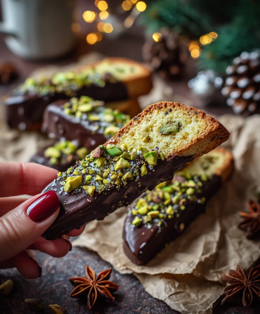 Chocolate Pistachio Biscotti