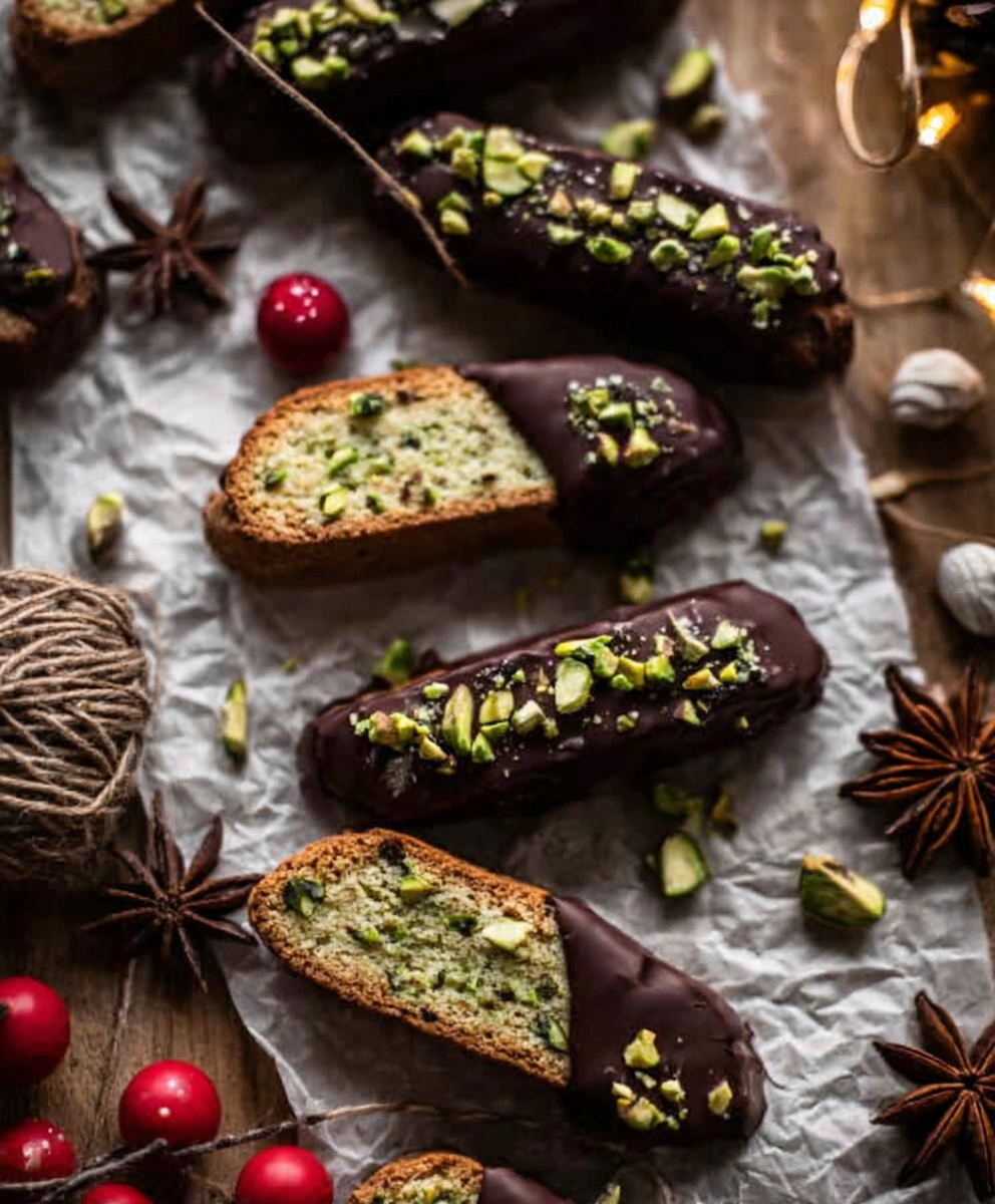 Chocolate Pistachio Biscotti