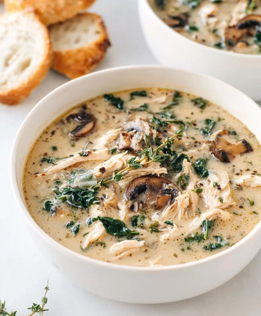 Comforting Rotisserie Chicken and Mushroom Soup