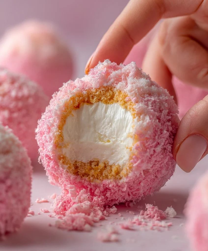 Crispy Cotton Candy Cheesecake Bombs