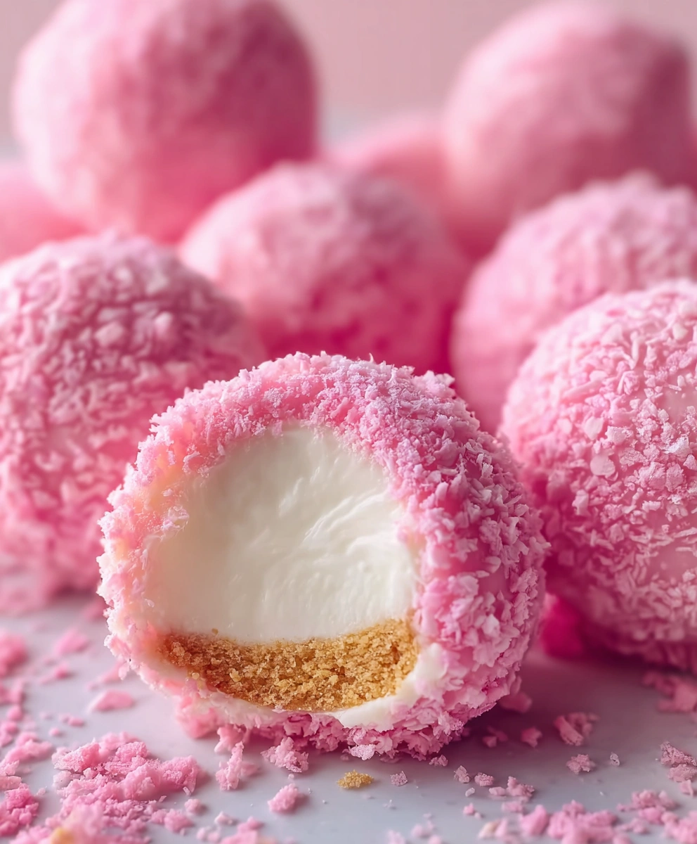 Crispy Cotton Candy Cheesecake Bombs