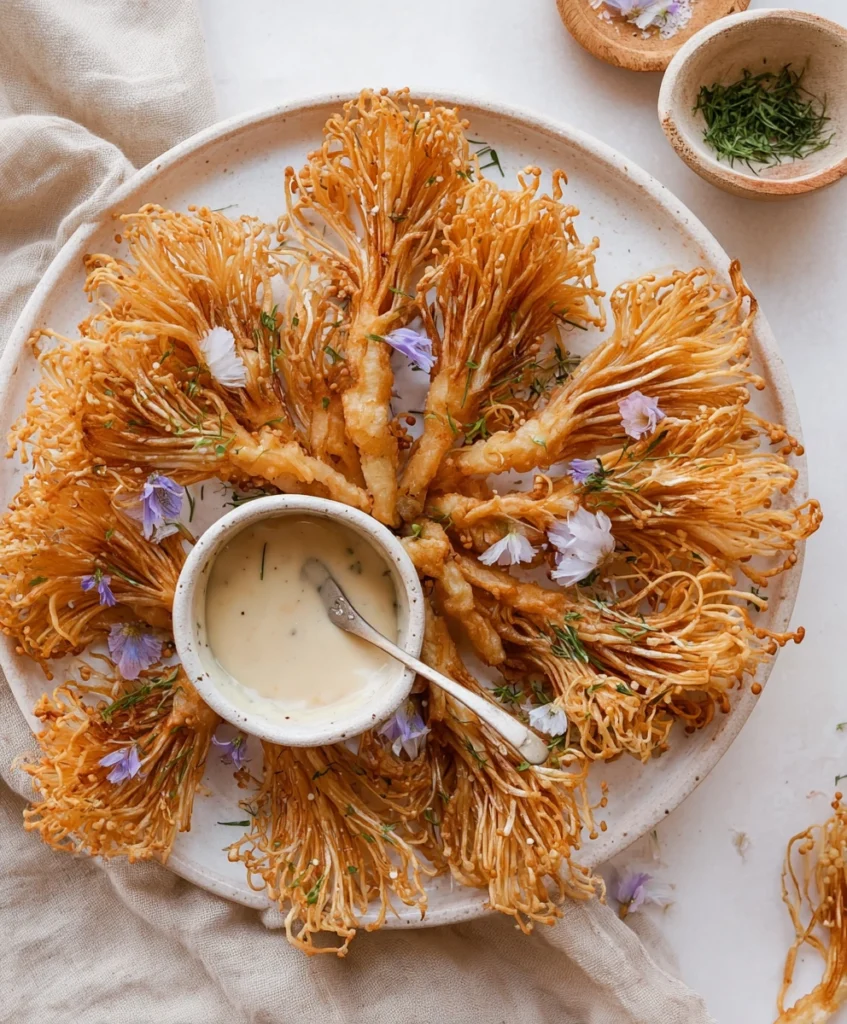 Crispy Fried Enoki Mushrooms