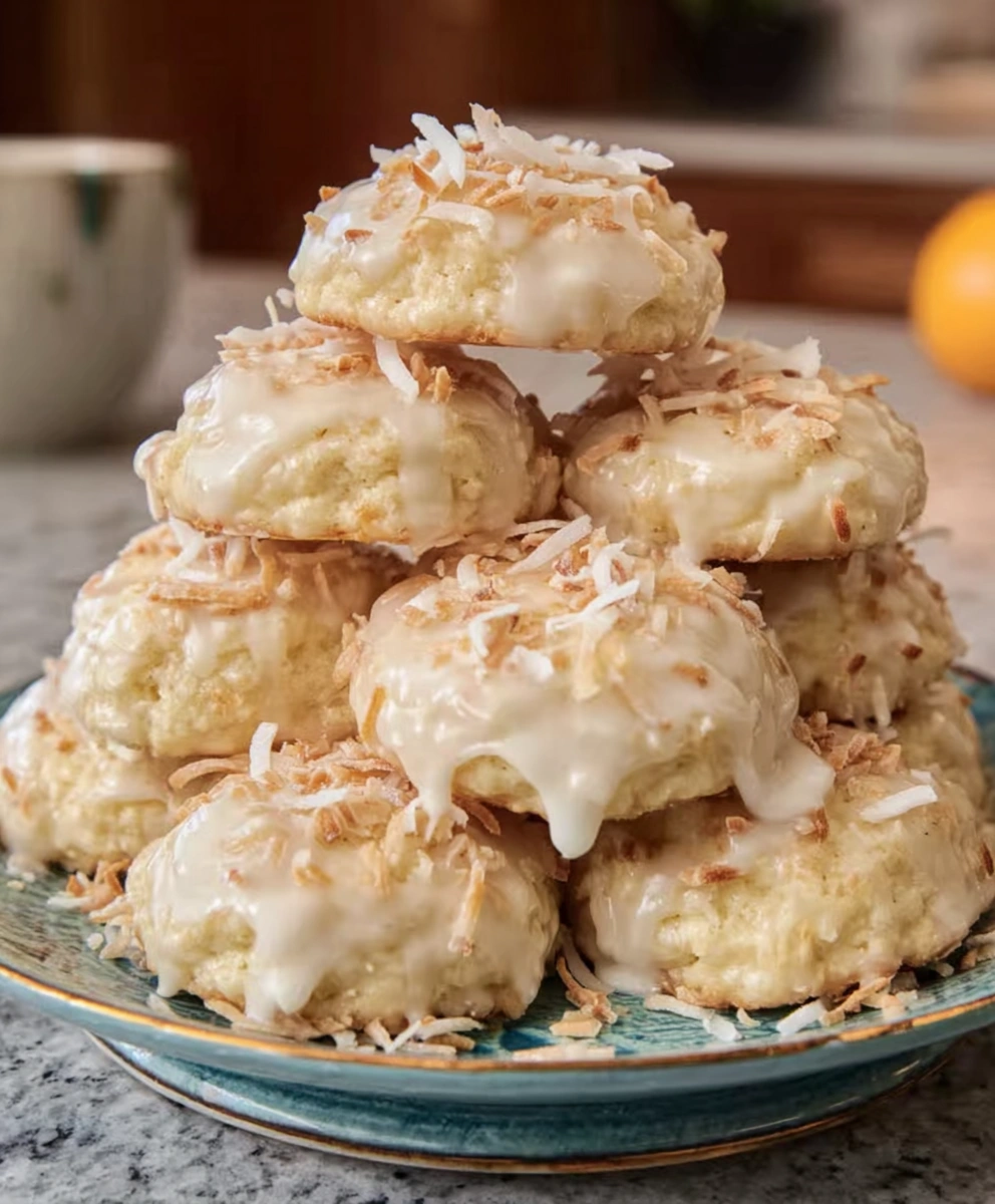 Dolly Parton Coconut Cookies with Lemon Glaze