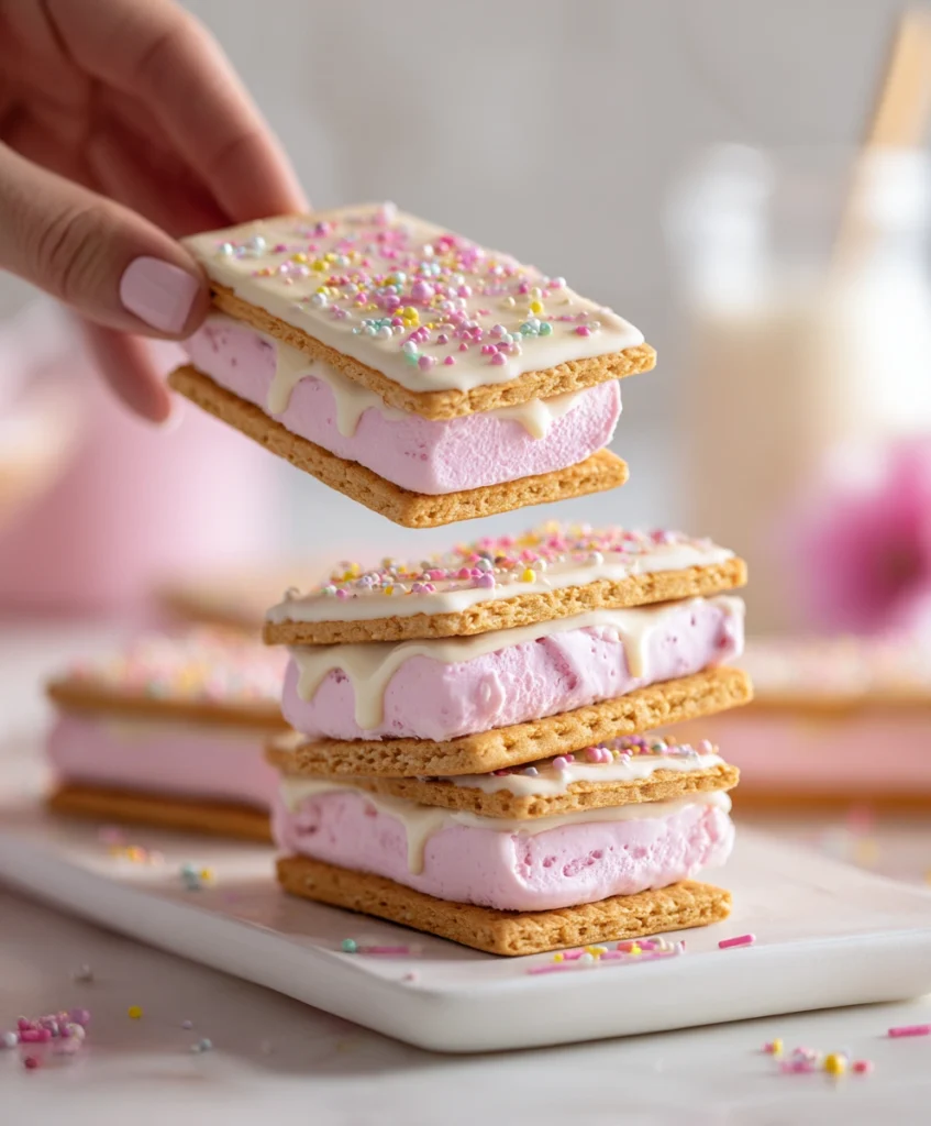 Frozen Pink Lemonade Sandwiches