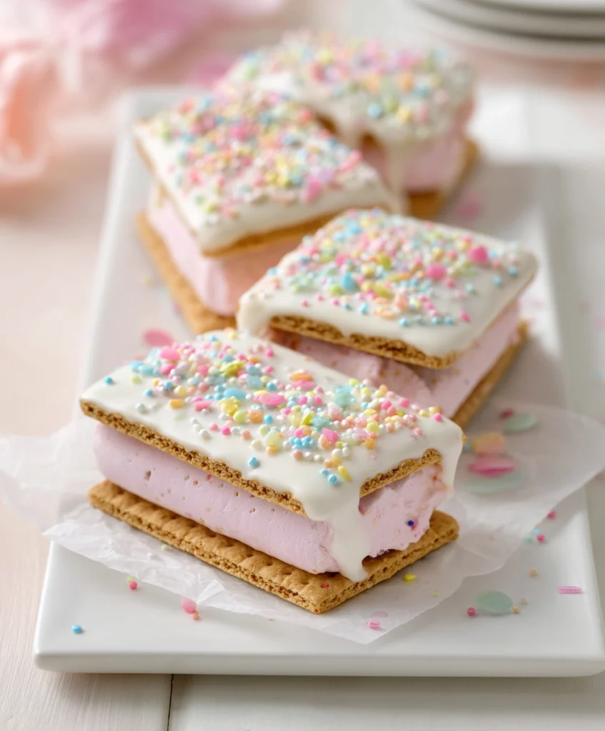 Frozen Pink Lemonade Sandwiches