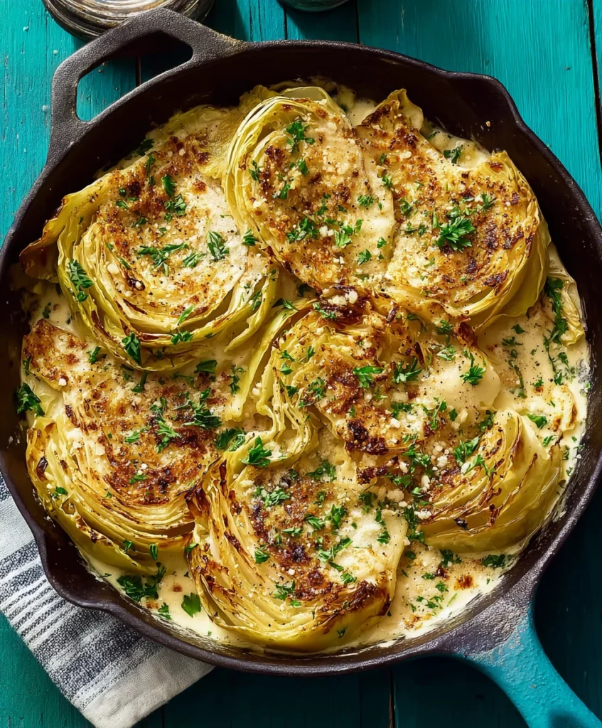 Garlic-Parmesan Melting Cabbage