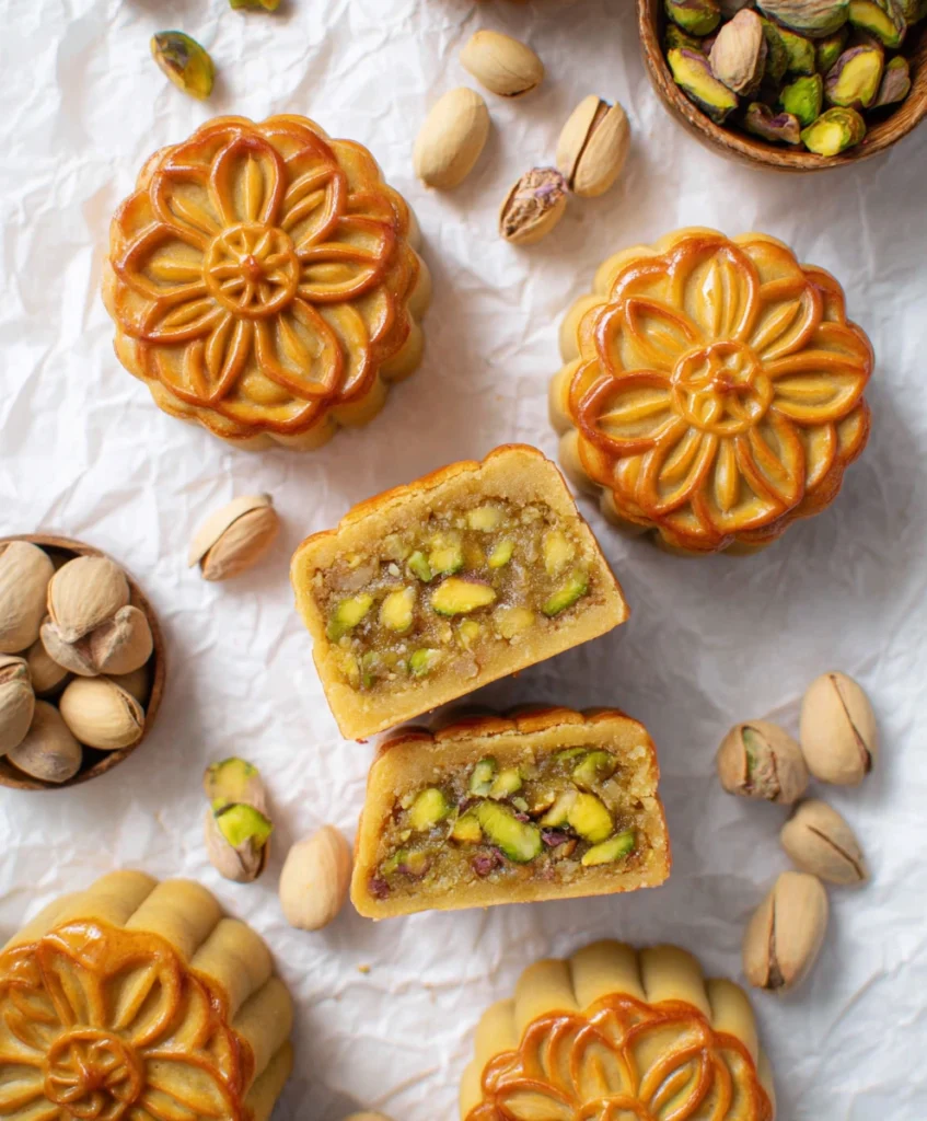 Honey Pistachio Mooncakes