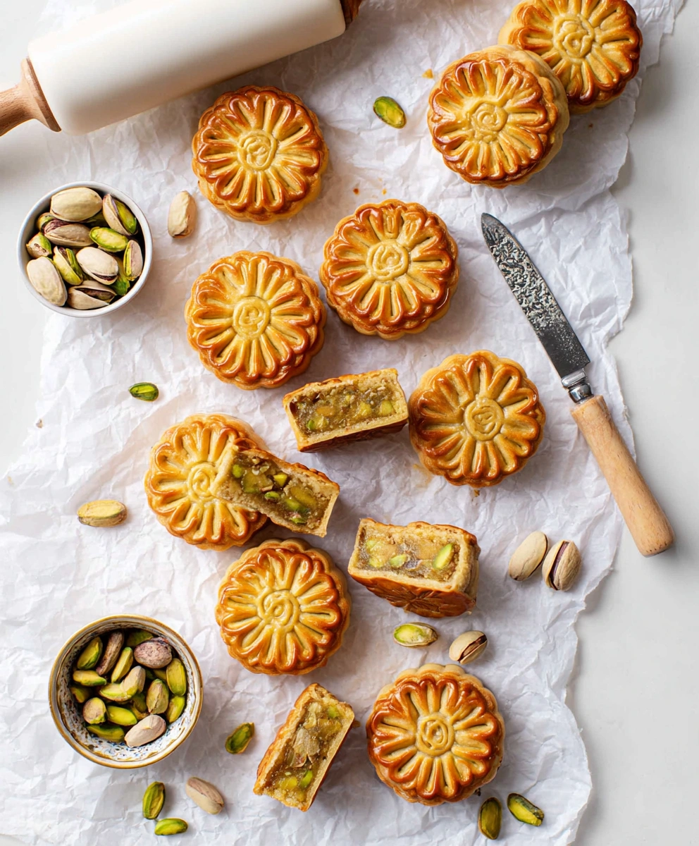 Honey Pistachio Mooncakes
