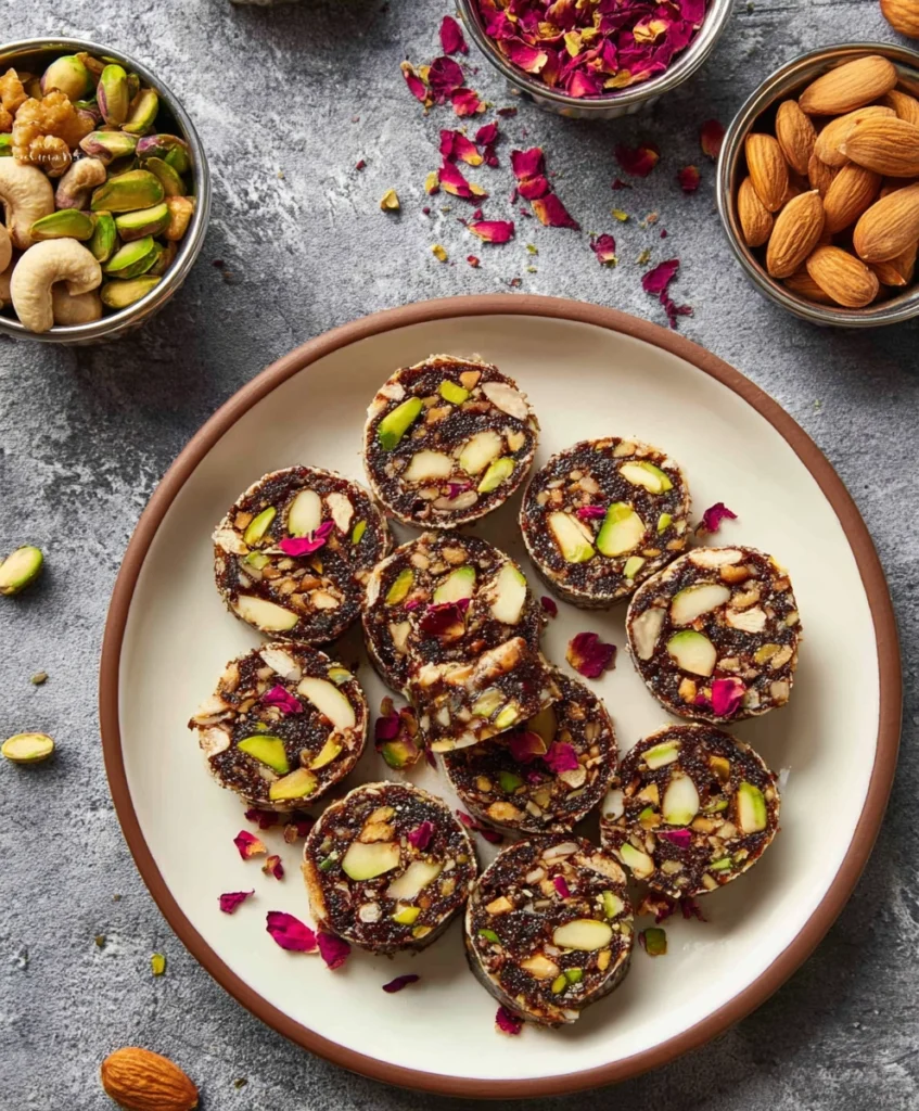 Khajur Roll Recipe Indian Date and Nut Rolls