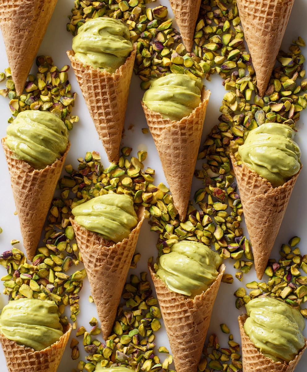 Mini Pistachio Waffle Cone Snack