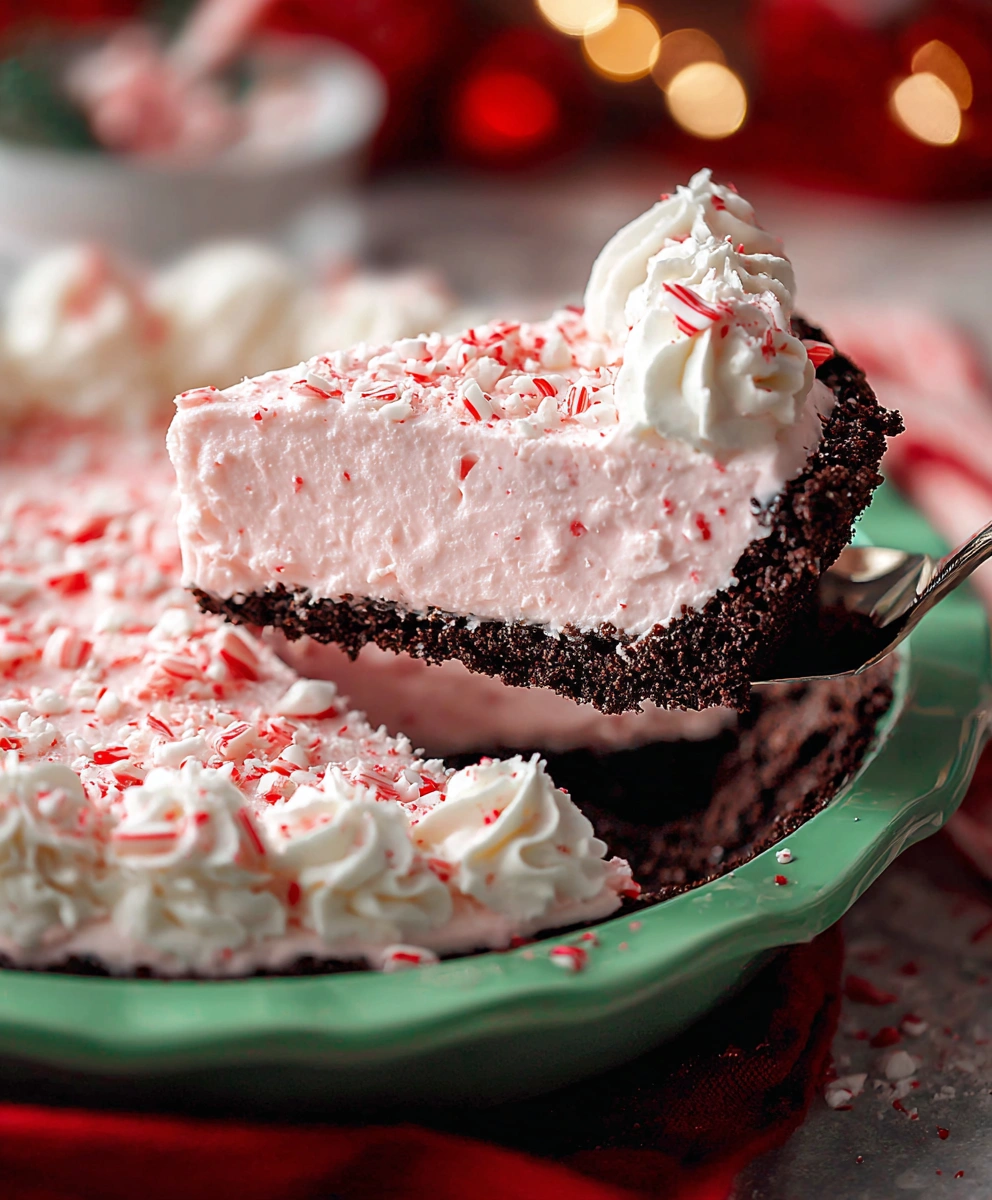 No Bake Christmas Peppermint Pie