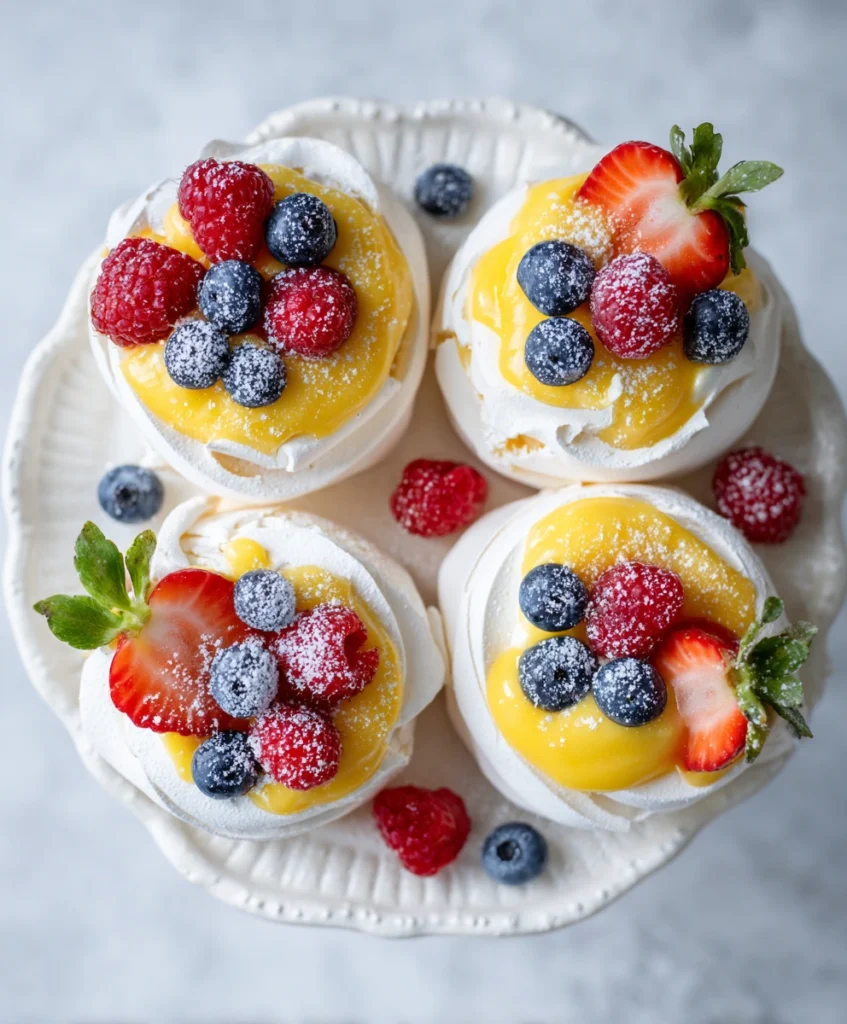 Pavlova with Lemon Curd