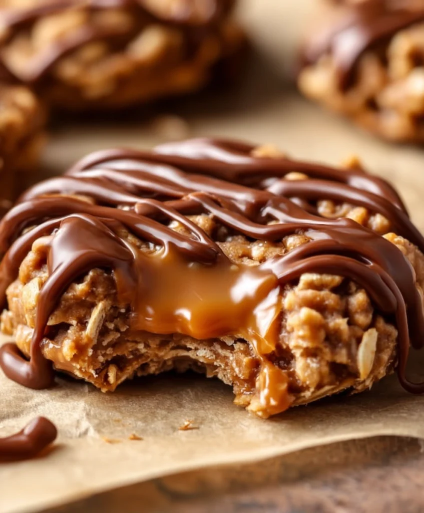 Peanut Butter Chocolate Caramel Cookies