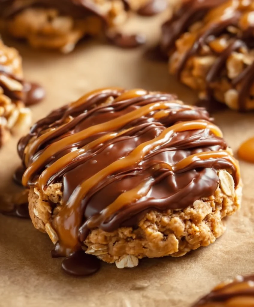 Peanut Butter Chocolate Caramel Cookies