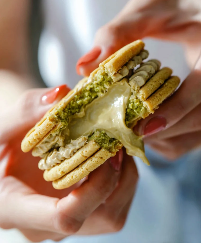 Pistachio Latte Sandwich Cookies