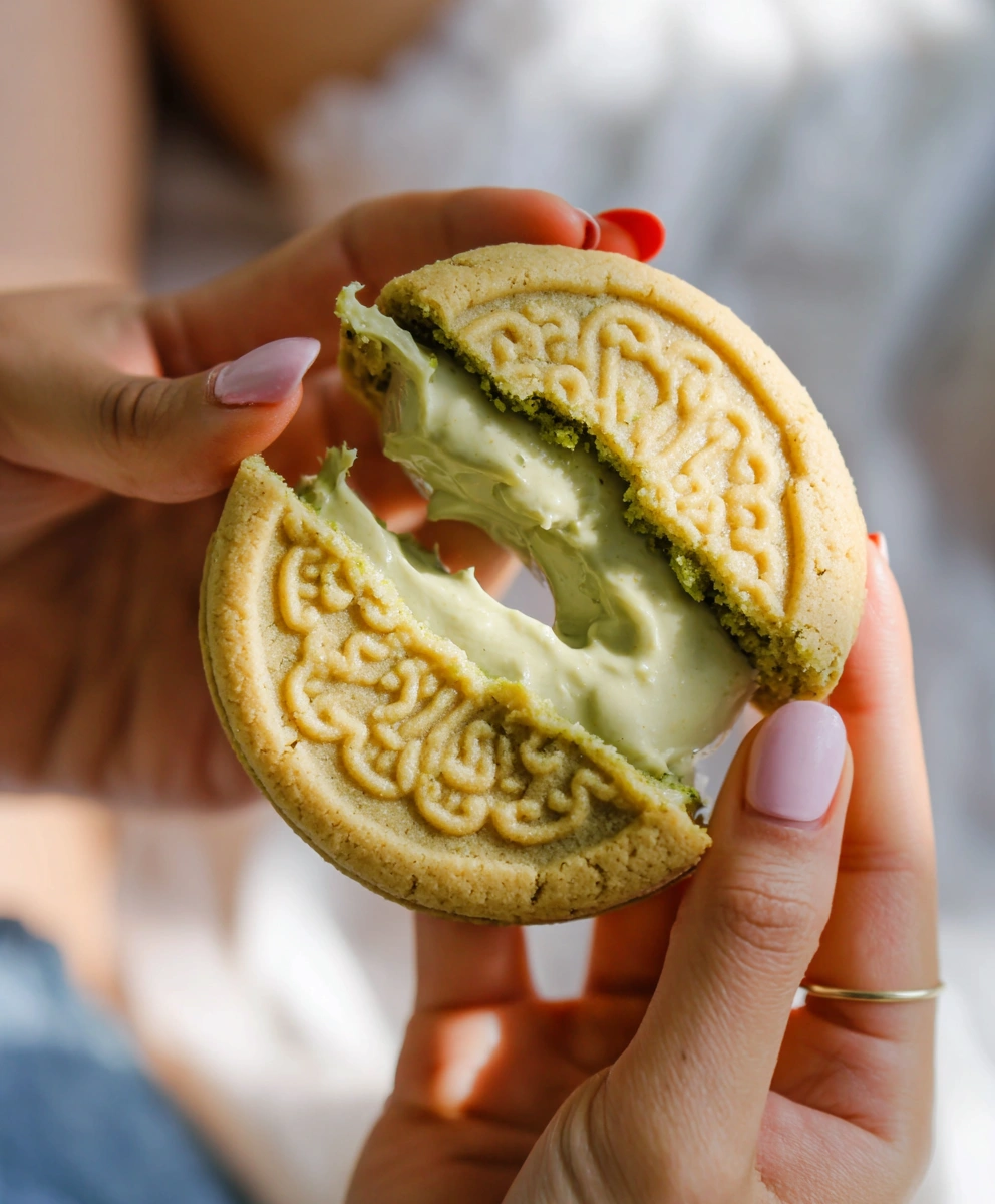 Pistachio Latte Sandwich Cookies
