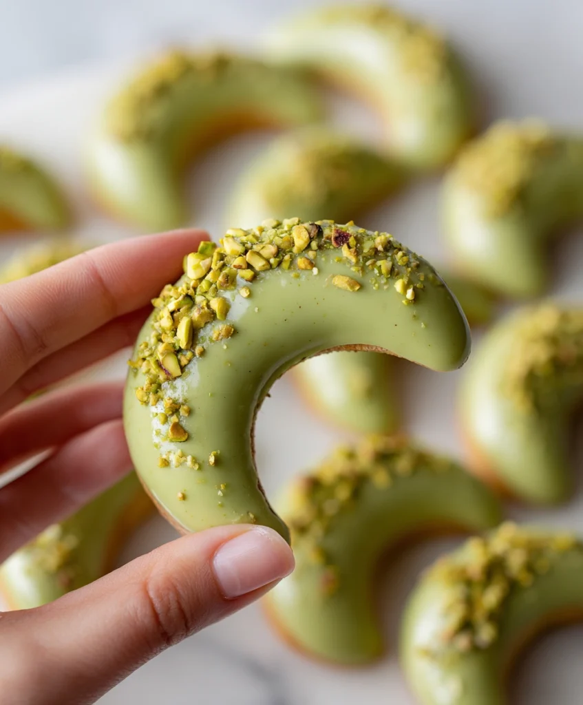 Pistachio Moon Croissants