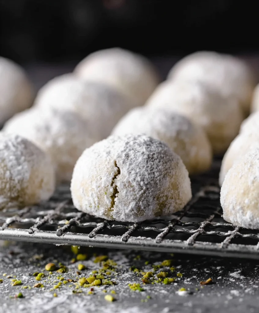 Pistachio Snowball Cookies