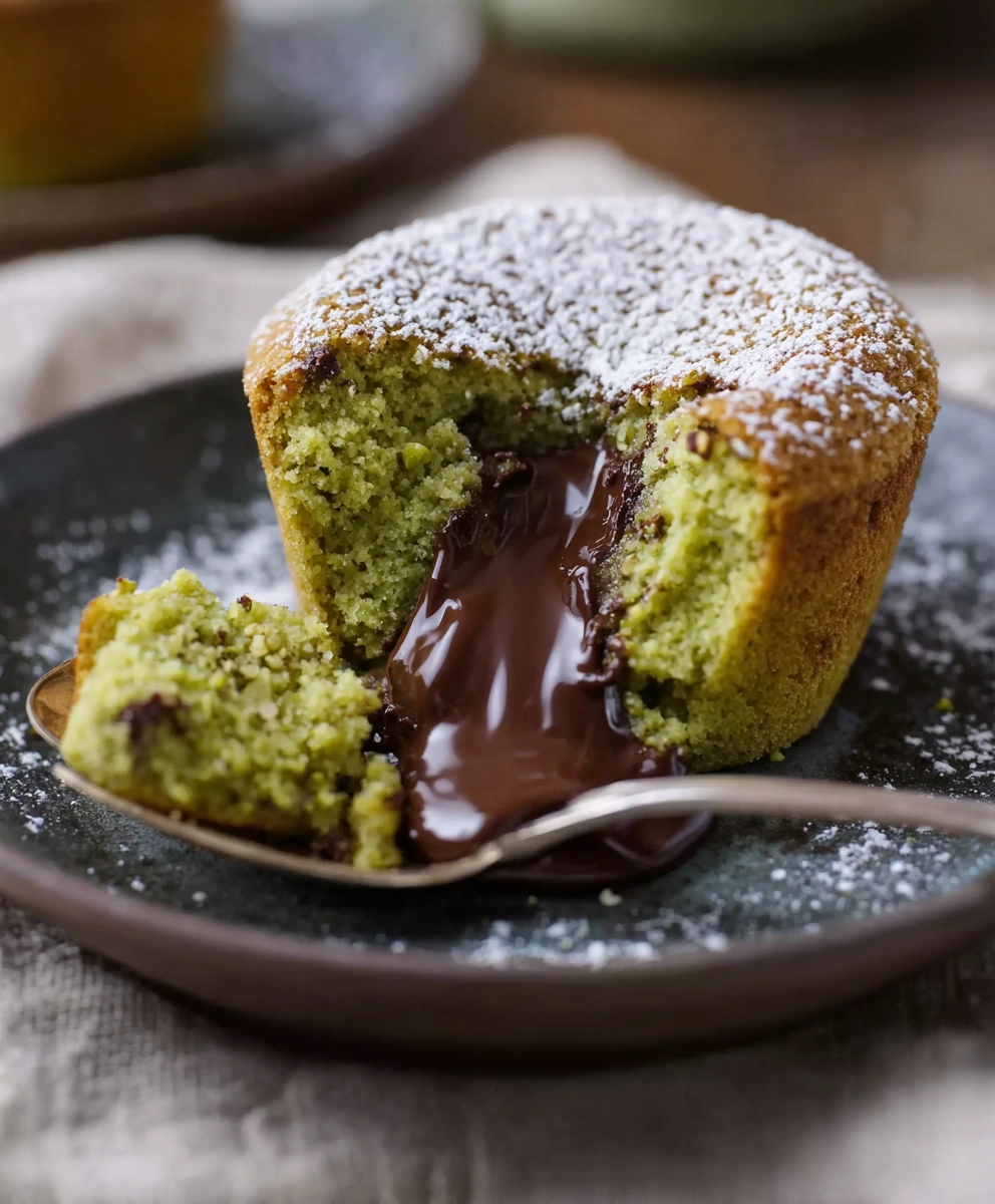 Pistachio Tartlets with Chocolate Filling