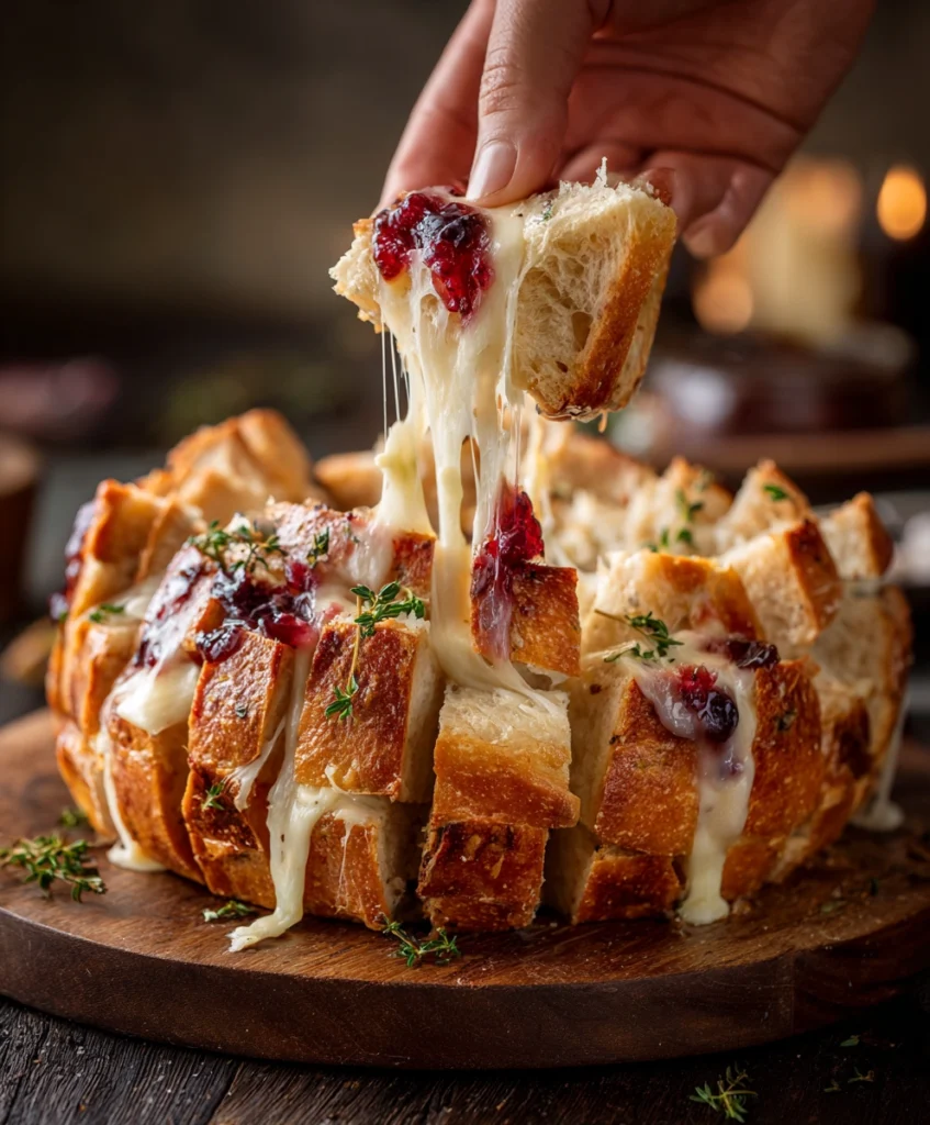 Pull-Apart Sourdough Brie and Cranberry Bread