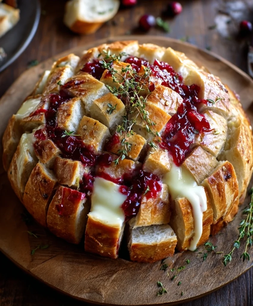 Pull-Apart Sourdough Brie and Cranberry Bread