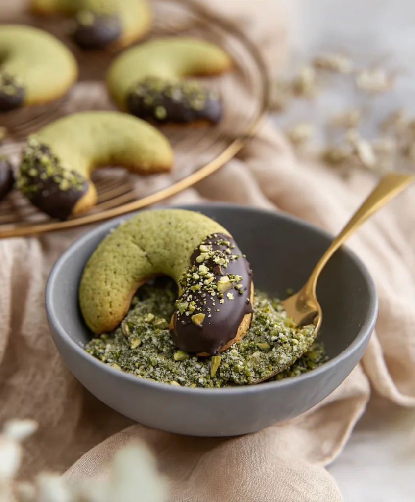 Pumpkin Seed Crescent Cookies With Chocolate