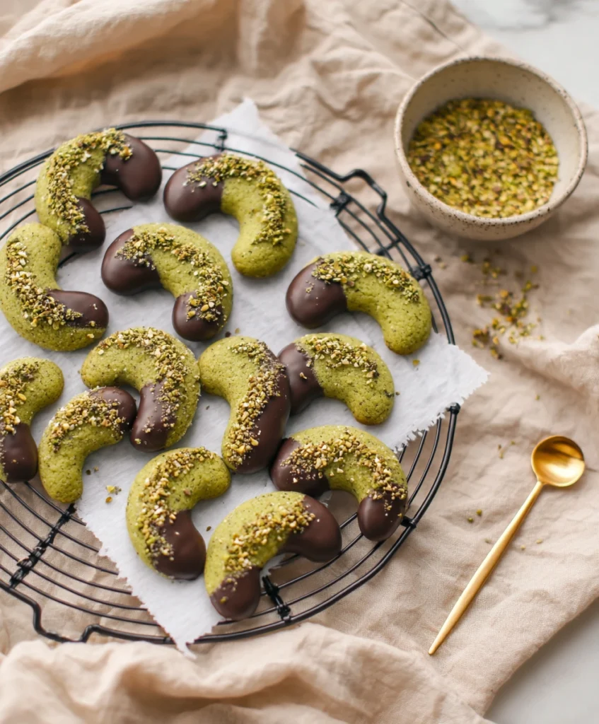 Pumpkin Seed Crescent Cookies With Chocolate