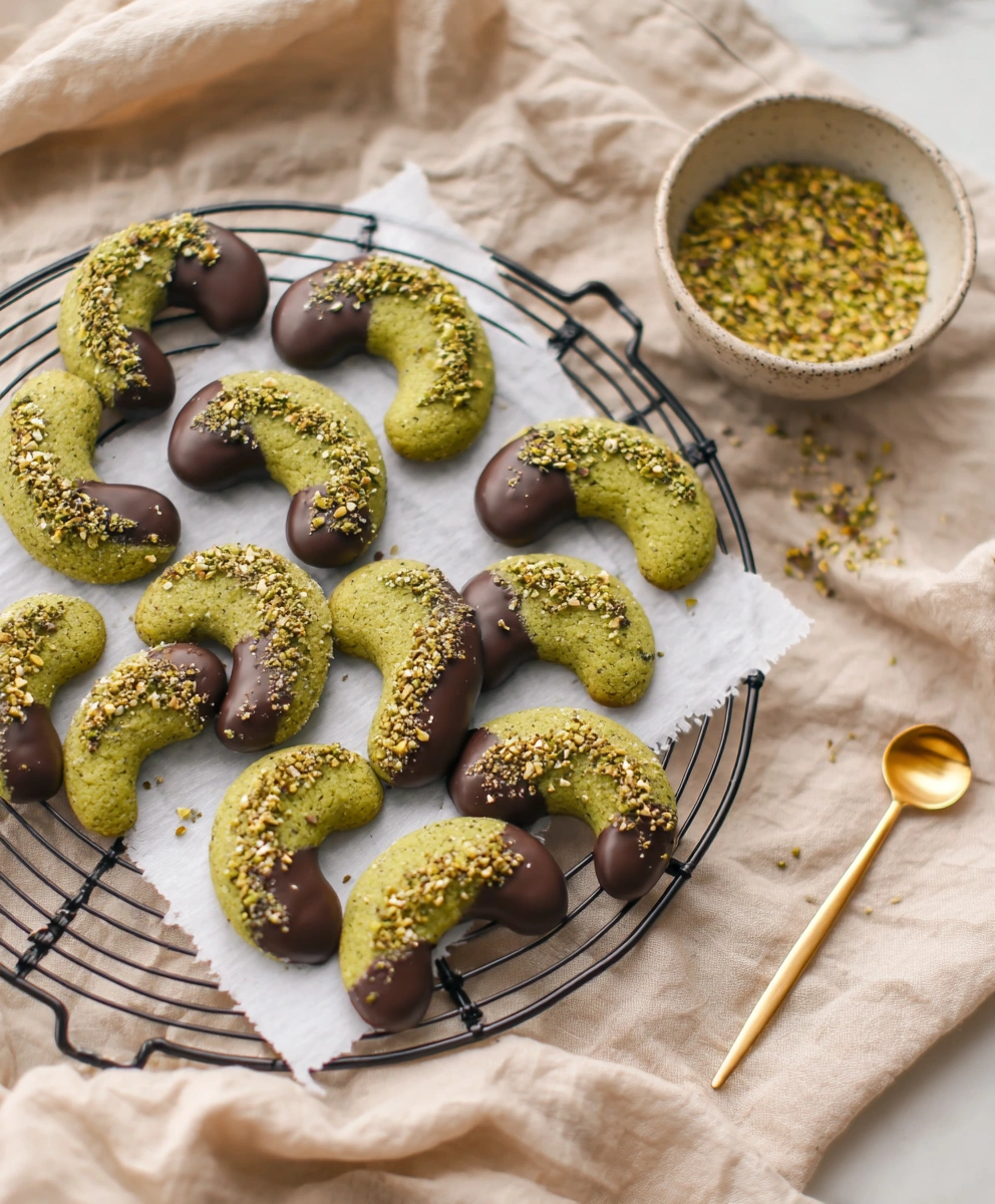 Pumpkin Seed Crescent Cookies With Chocolate