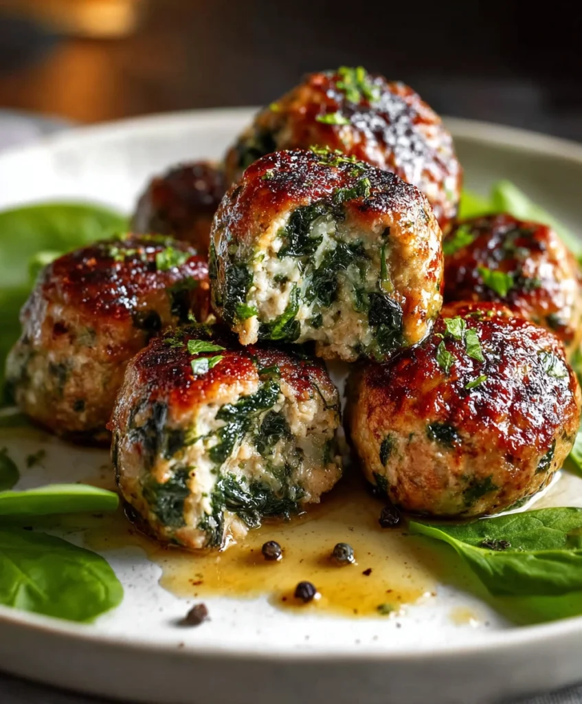 Spinach Garlic Meatballs