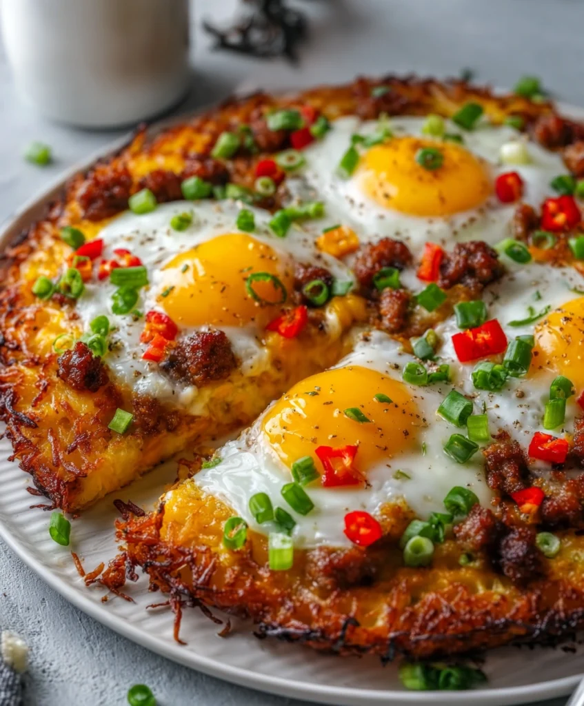 Breakfast Pizza with Hash Brown Crust