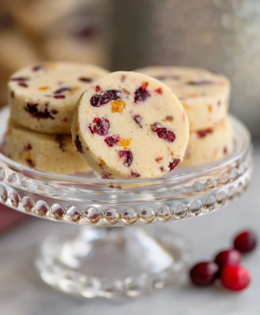 Cranberry Orange Shortbread Cookies