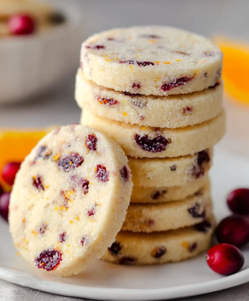 Cranberry Orange Shortbread Cookies