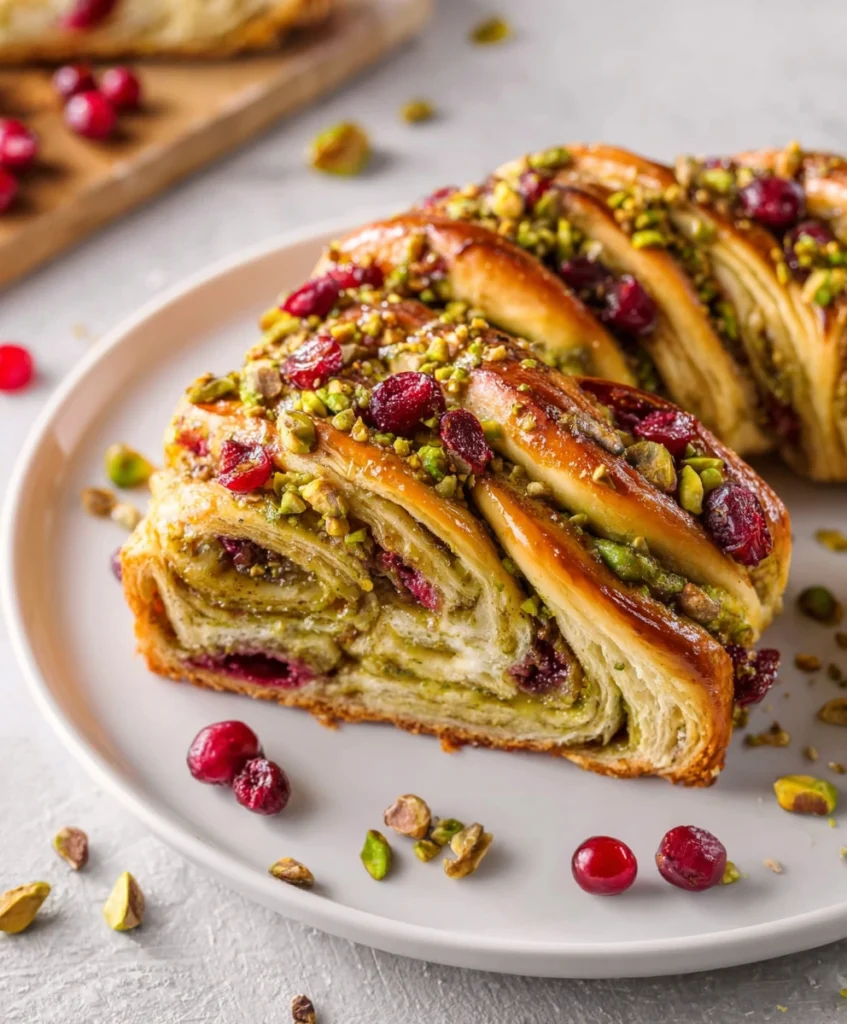 Cranberry Pistachio Babka Bread Wreath