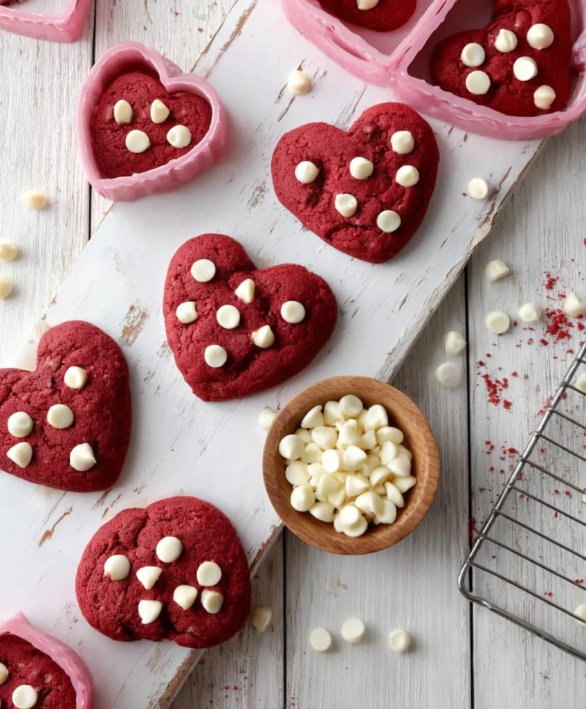 Heart Shaped Red Velvet Cookies