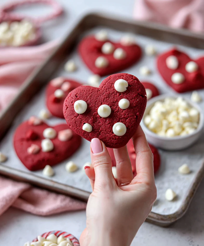 Heart Shaped Red Velvet Cookies