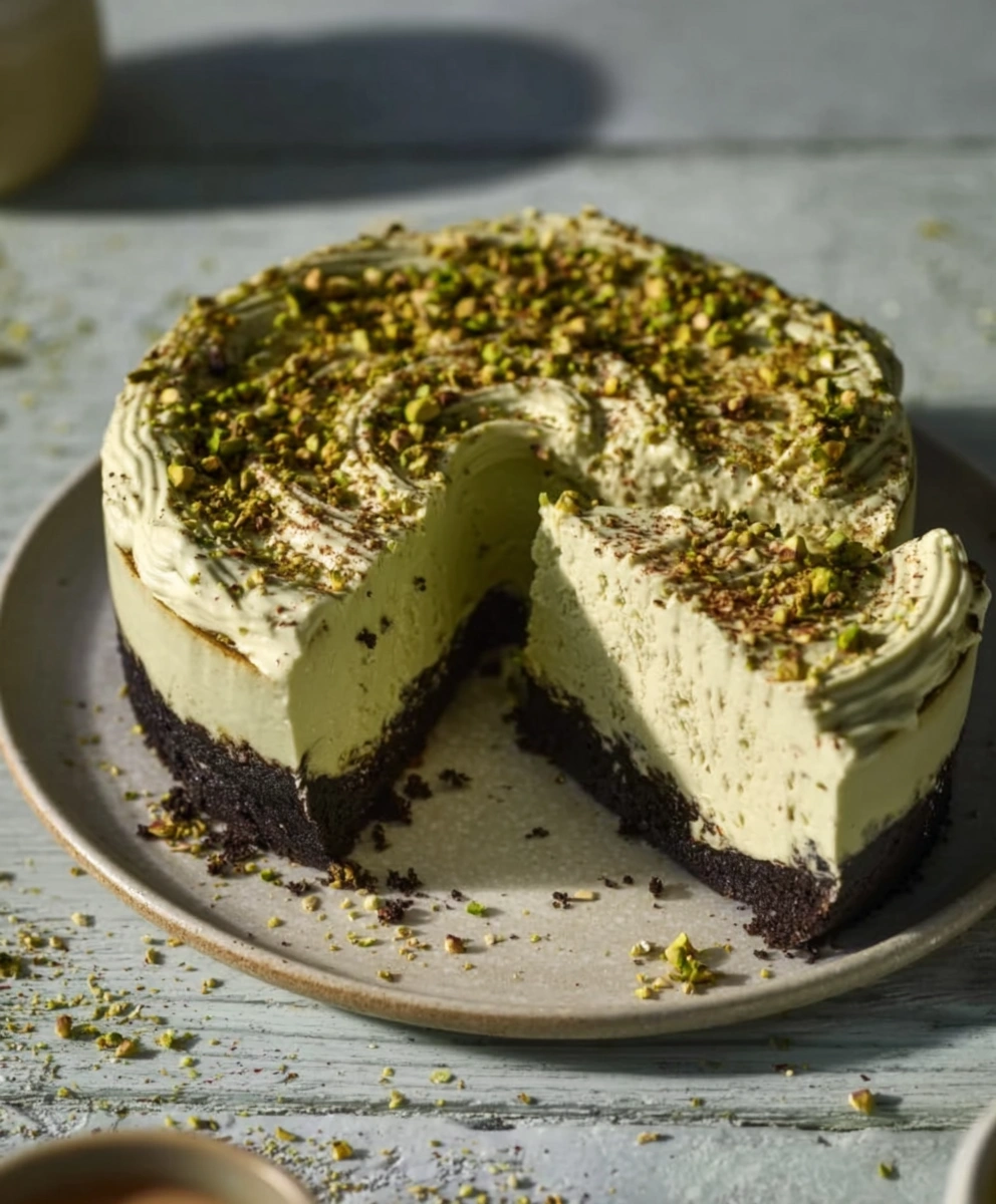 No-Bake Pistachio Cheesecake